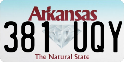 AR license plate 381UQY