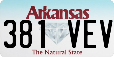 AR license plate 381VEV