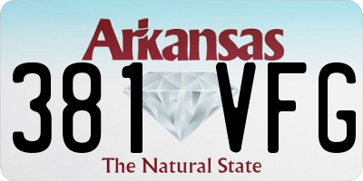 AR license plate 381VFG