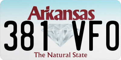 AR license plate 381VFO