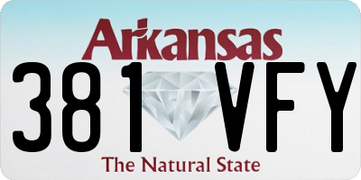AR license plate 381VFY
