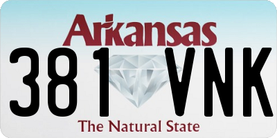 AR license plate 381VNK