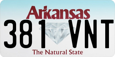 AR license plate 381VNT
