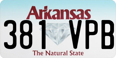 AR license plate 381VPB