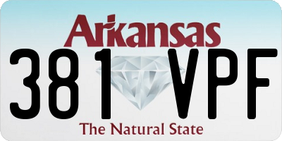 AR license plate 381VPF