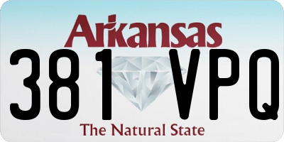 AR license plate 381VPQ