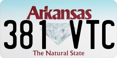 AR license plate 381VTC