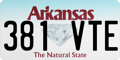 AR license plate 381VTE