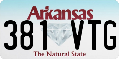 AR license plate 381VTG