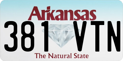AR license plate 381VTN