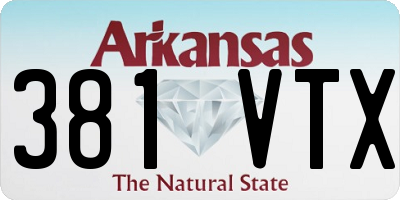 AR license plate 381VTX