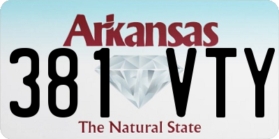 AR license plate 381VTY