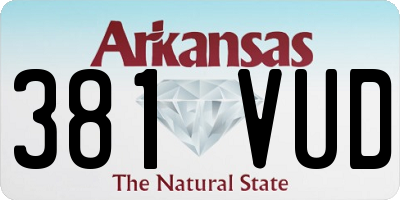 AR license plate 381VUD