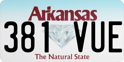 AR license plate 381VUE