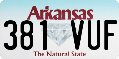 AR license plate 381VUF
