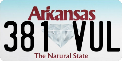 AR license plate 381VUL