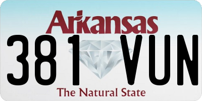 AR license plate 381VUN