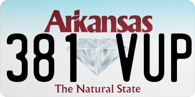 AR license plate 381VUP