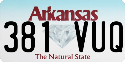 AR license plate 381VUQ