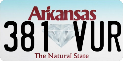AR license plate 381VUR