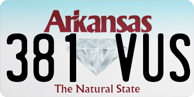 AR license plate 381VUS