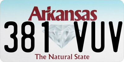AR license plate 381VUV