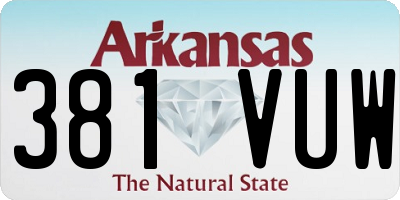 AR license plate 381VUW