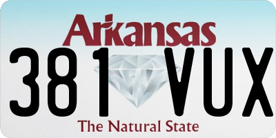 AR license plate 381VUX