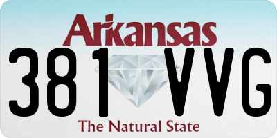 AR license plate 381VVG