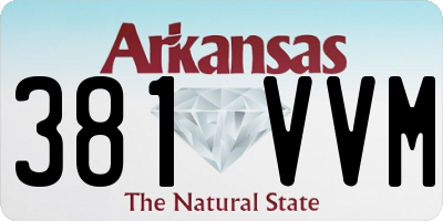 AR license plate 381VVM
