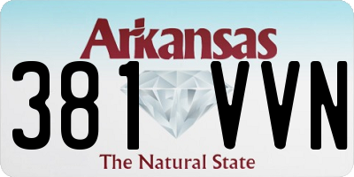 AR license plate 381VVN