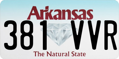 AR license plate 381VVR