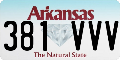 AR license plate 381VVV