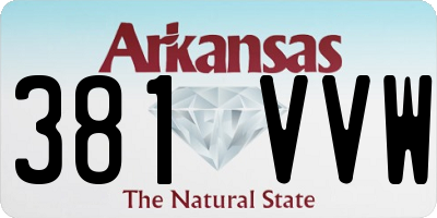 AR license plate 381VVW