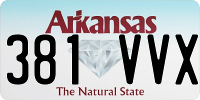 AR license plate 381VVX