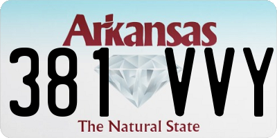 AR license plate 381VVY