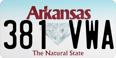 AR license plate 381VWA