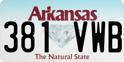 AR license plate 381VWB