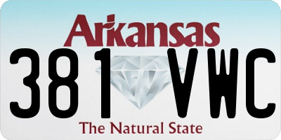 AR license plate 381VWC