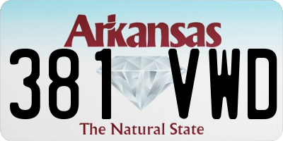 AR license plate 381VWD