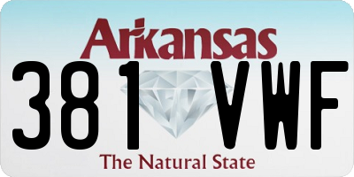 AR license plate 381VWF
