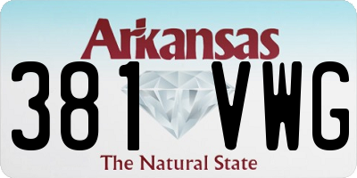 AR license plate 381VWG