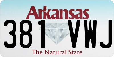 AR license plate 381VWJ