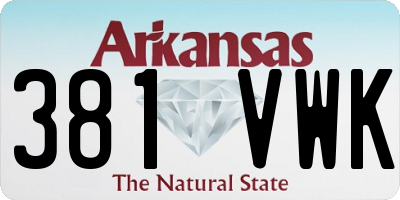 AR license plate 381VWK