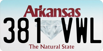 AR license plate 381VWL