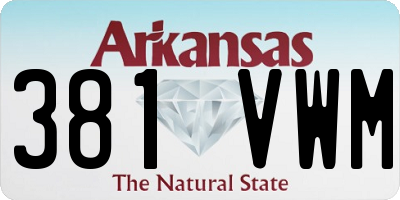 AR license plate 381VWM