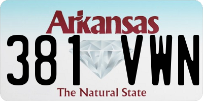 AR license plate 381VWN