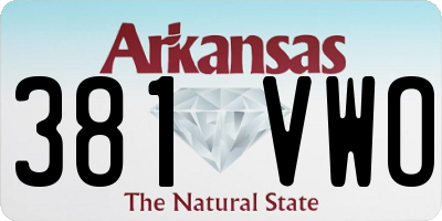 AR license plate 381VWO