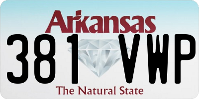 AR license plate 381VWP