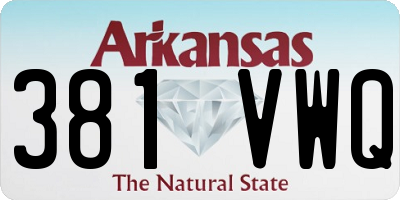 AR license plate 381VWQ